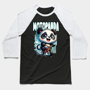 Meet MotoPanda - The Smiling Panda on Wheels Baseball T-Shirt